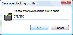 Enter the name of the overclocking profile (ex: Core/Memory)